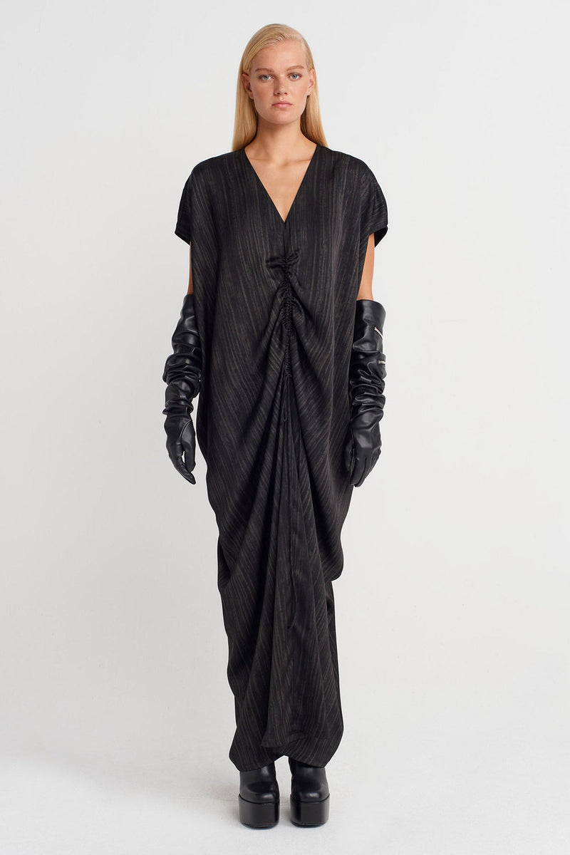 Nu Draped Maxi Dress Brown