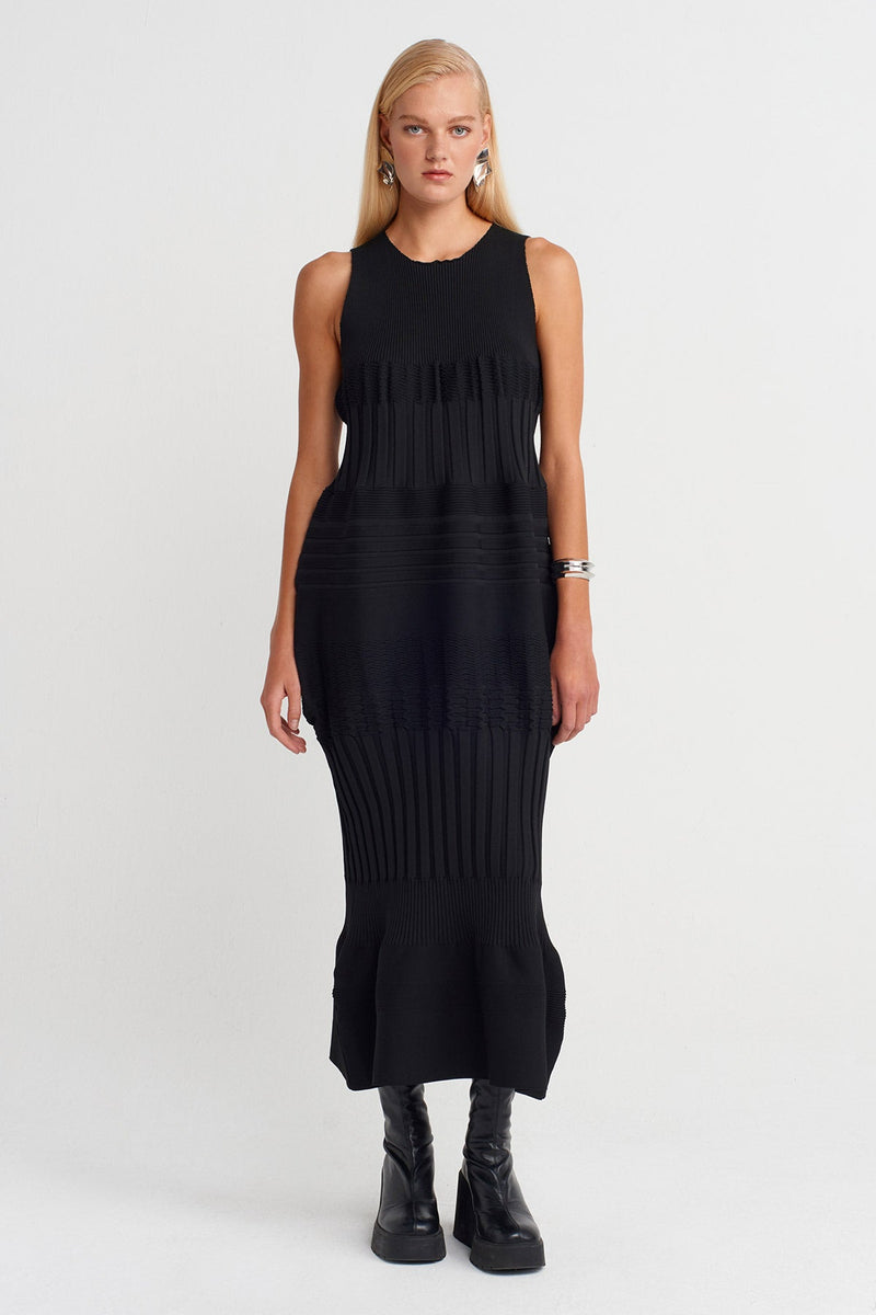 Nu Knitted Long Dress Black
