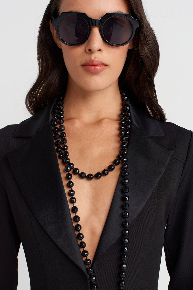 Nu Jumpsuit With Jacket Collar Black