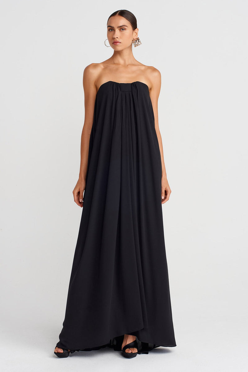 Nu Strapless Long Dress Black