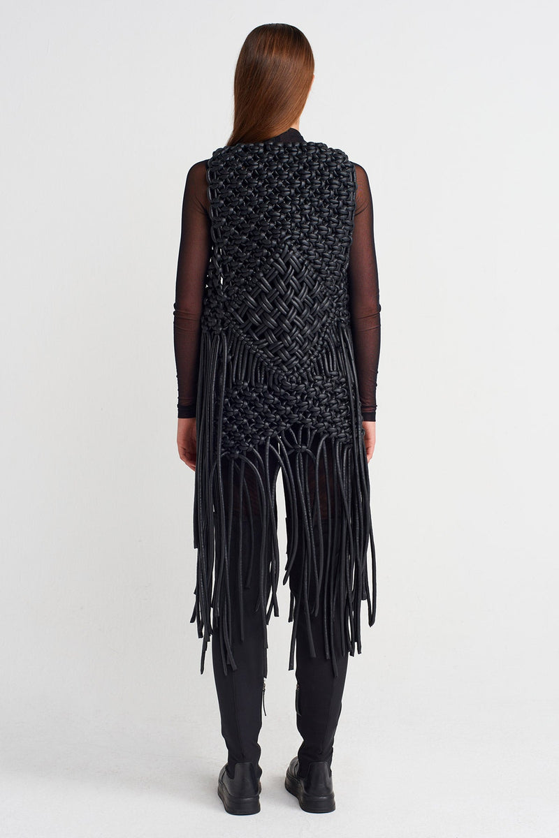 Nu Handcrafted Macramé Vest Black