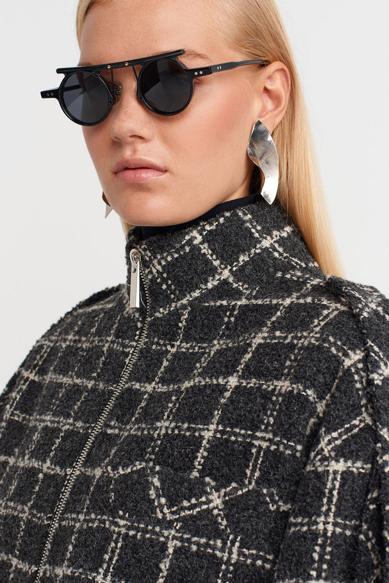 Nu Plaid Tweed Jacket Grey/White