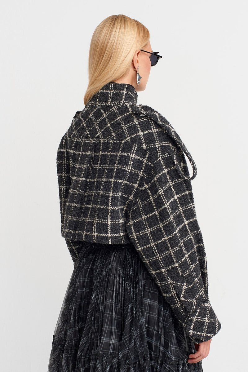 Nu Plaid Tweed Jacket Grey/White
