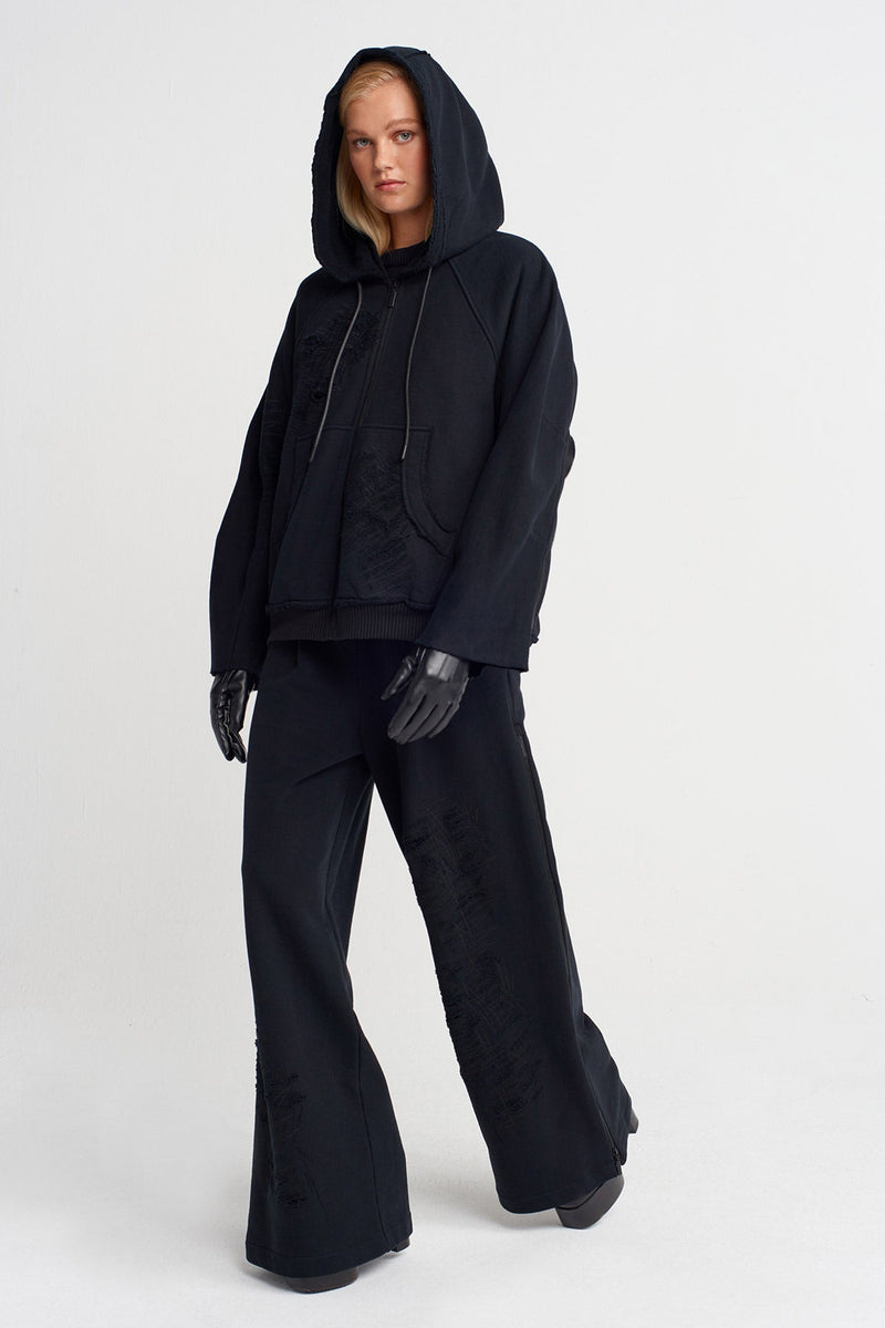 Nu Textured Oversized Sweatshirt Black