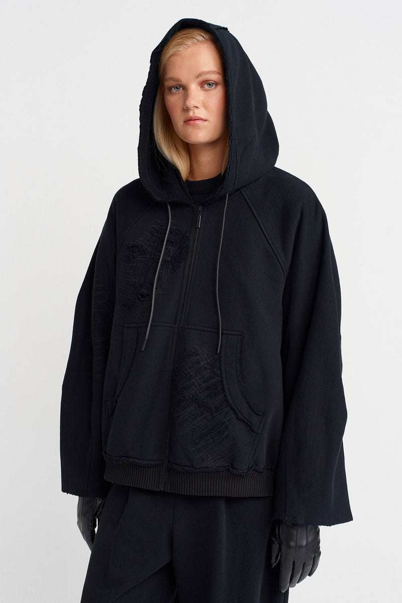 Nu Textured Oversized Sweatshirt Black