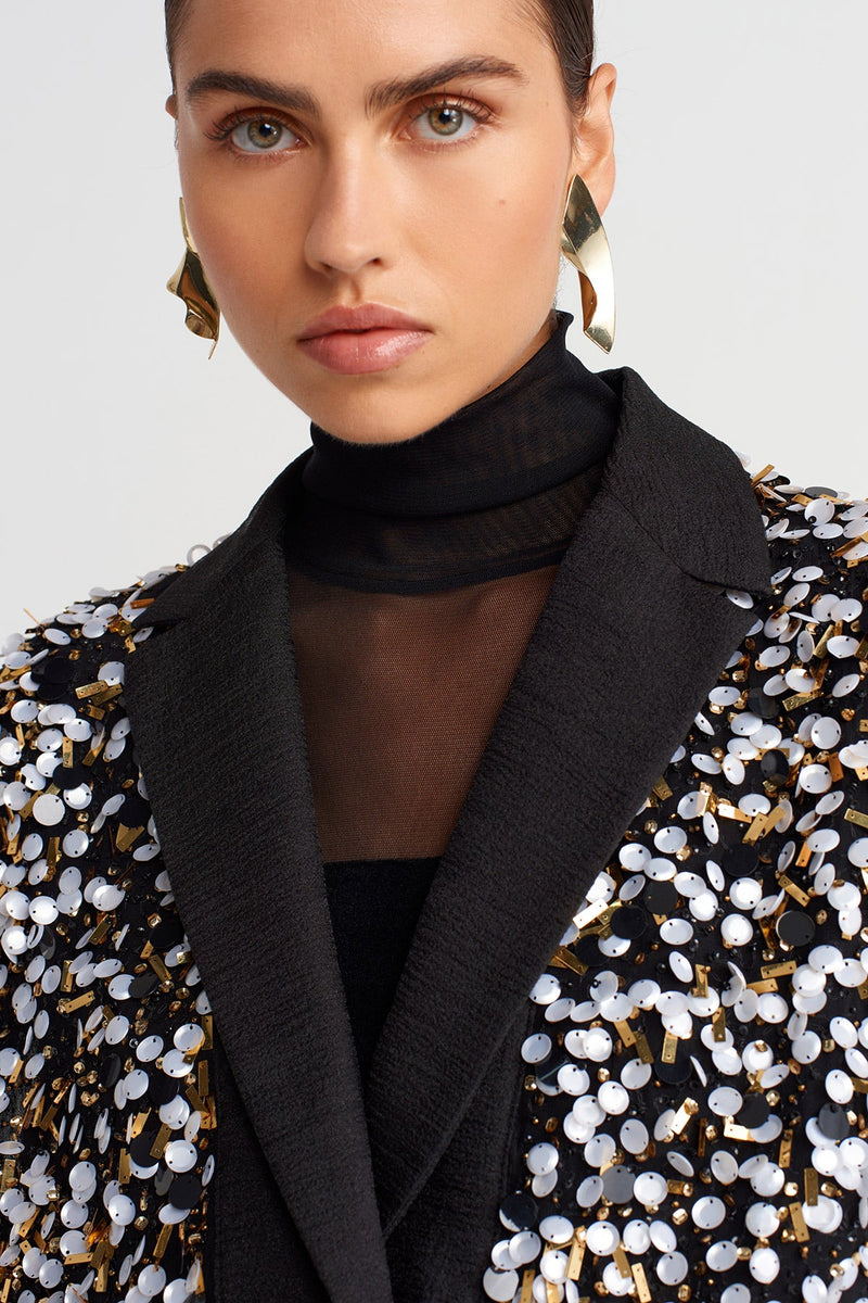 Nu Sequin-Embroidered Vest Black