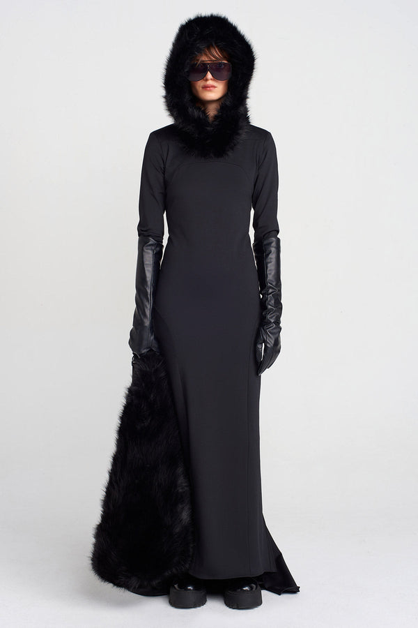 Nu Faux Fur Hood Black