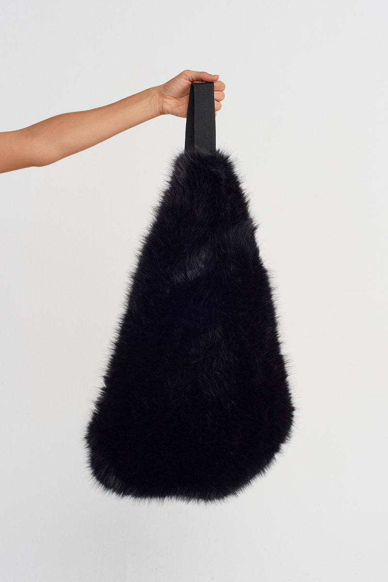 Nu Faux Fur Bag Black