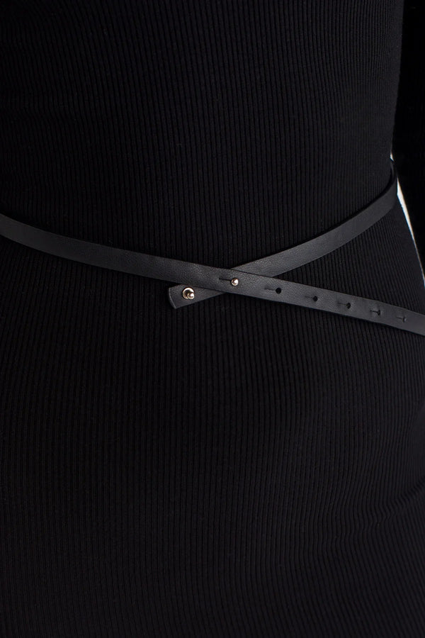 Nu Thin Leather Belt Black