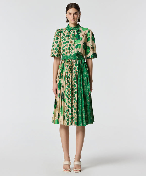 Machka Patterned Shirt Dress Green