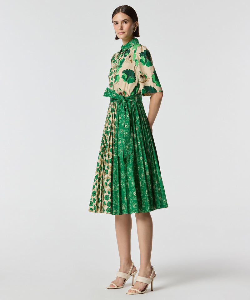 Machka Patterned Shirt Dress Green