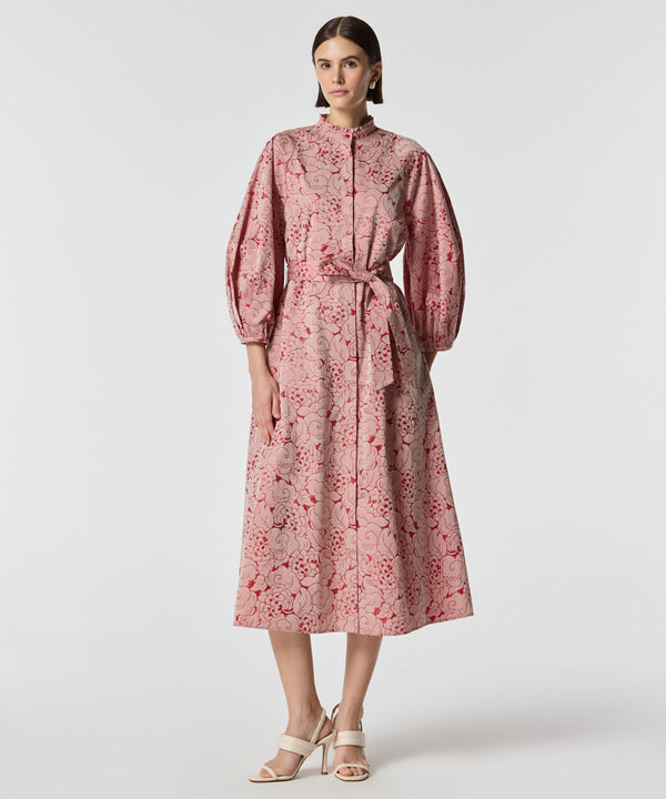 Machka Jacquard Belted Dress Salmon