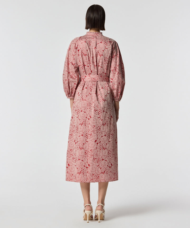 Machka Jacquard Belted Dress Salmon