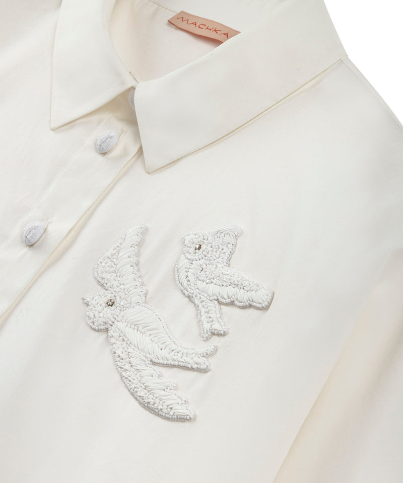 Machka Bird Embroidered Tunic White