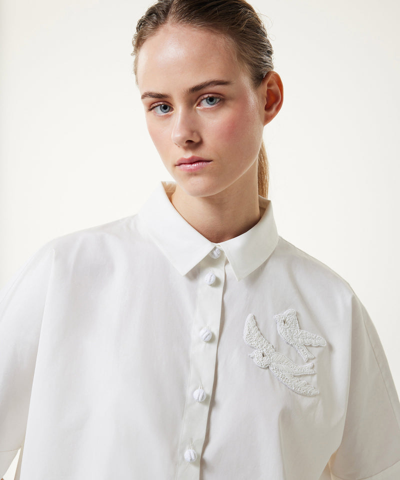 Machka Bird Embroidered Tunic White