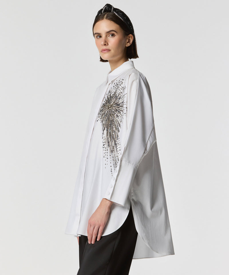 Machka Embroidered Poplin Shirt White