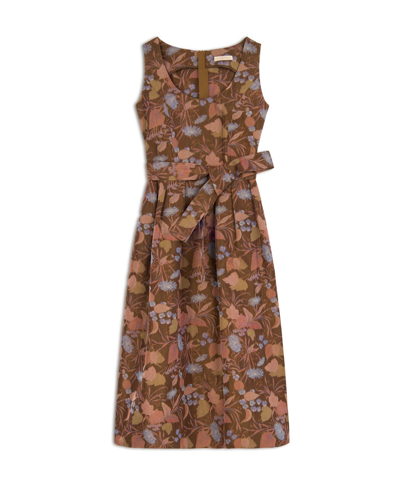 Machka Floral Jacquard Dress Brick