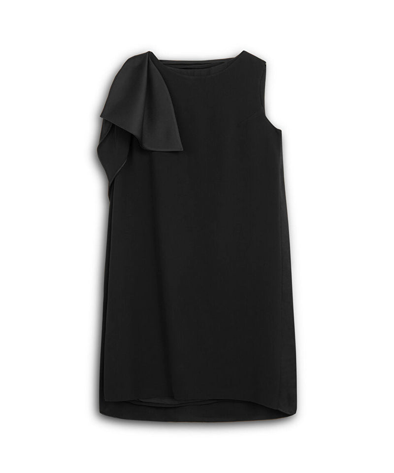 Machka Asymmetrical Bow Dress Black