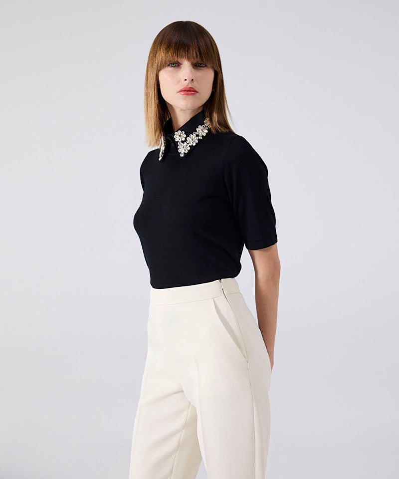 Machka Cigarette Fit Trousers Off White