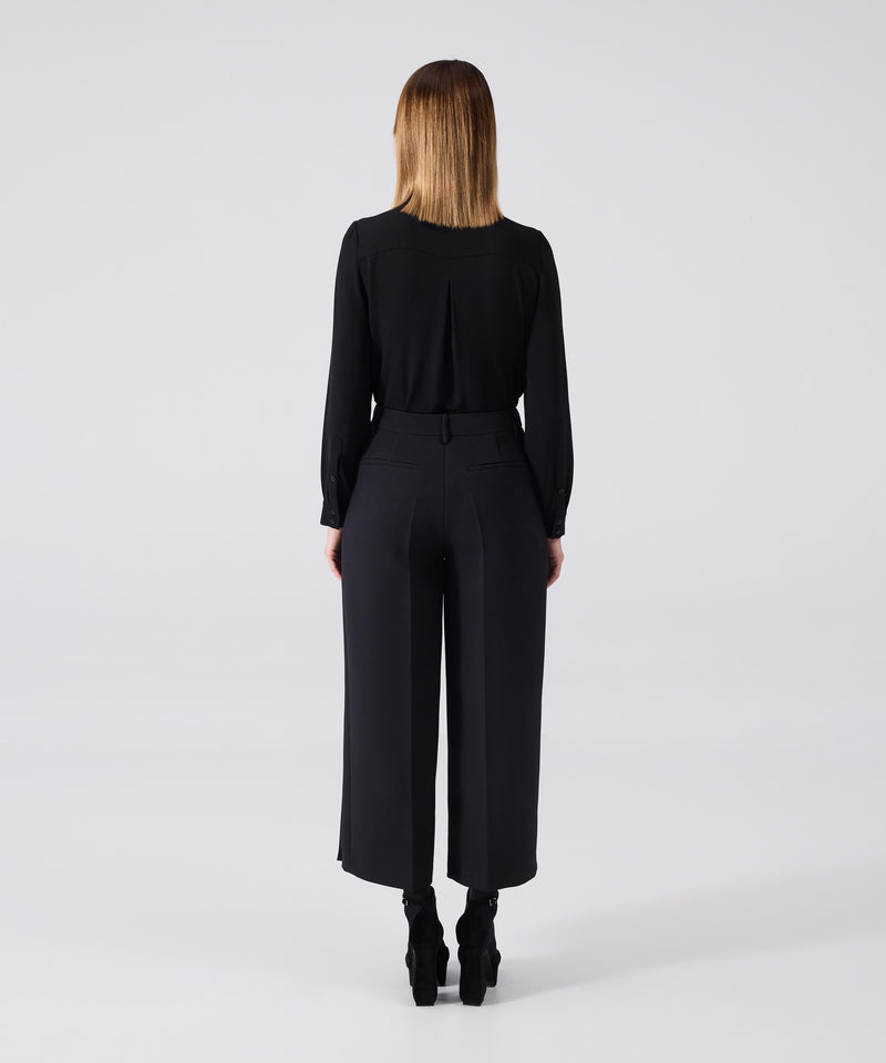 Machka Darted Wide Leg Fit Trousers
 Black