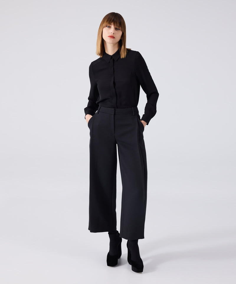 Machka Darted Wide Leg Fit Trousers
 Black