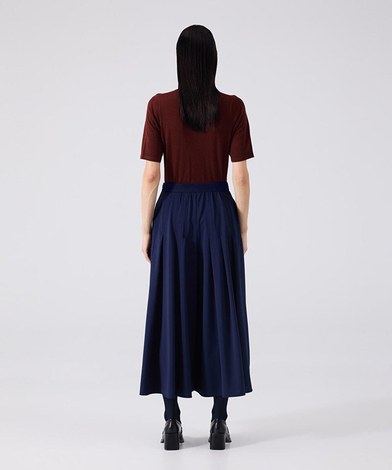 Machka Wide Cut Trousers With A Skirt Look Navy