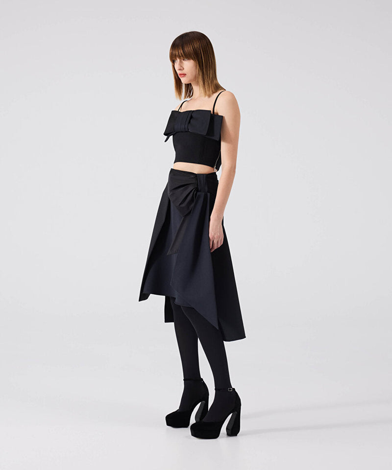 Machka Bow Midi Skirt Black