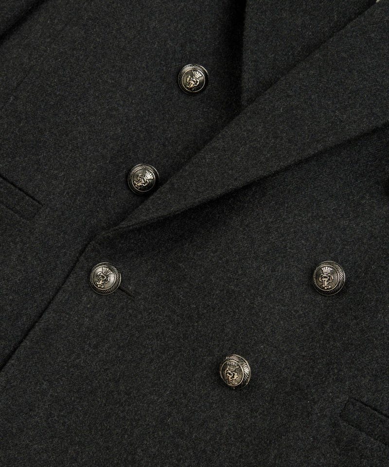 Machka Double Breasted Blazer With Metal Buttons Anthracite