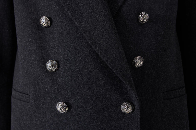 Machka Double Breasted Blazer With Metal Buttons Anthracite