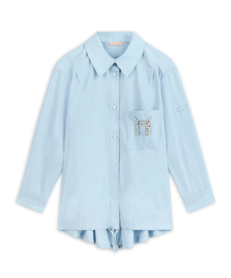 Machka Embroidered Logo Shirt Ice Blue