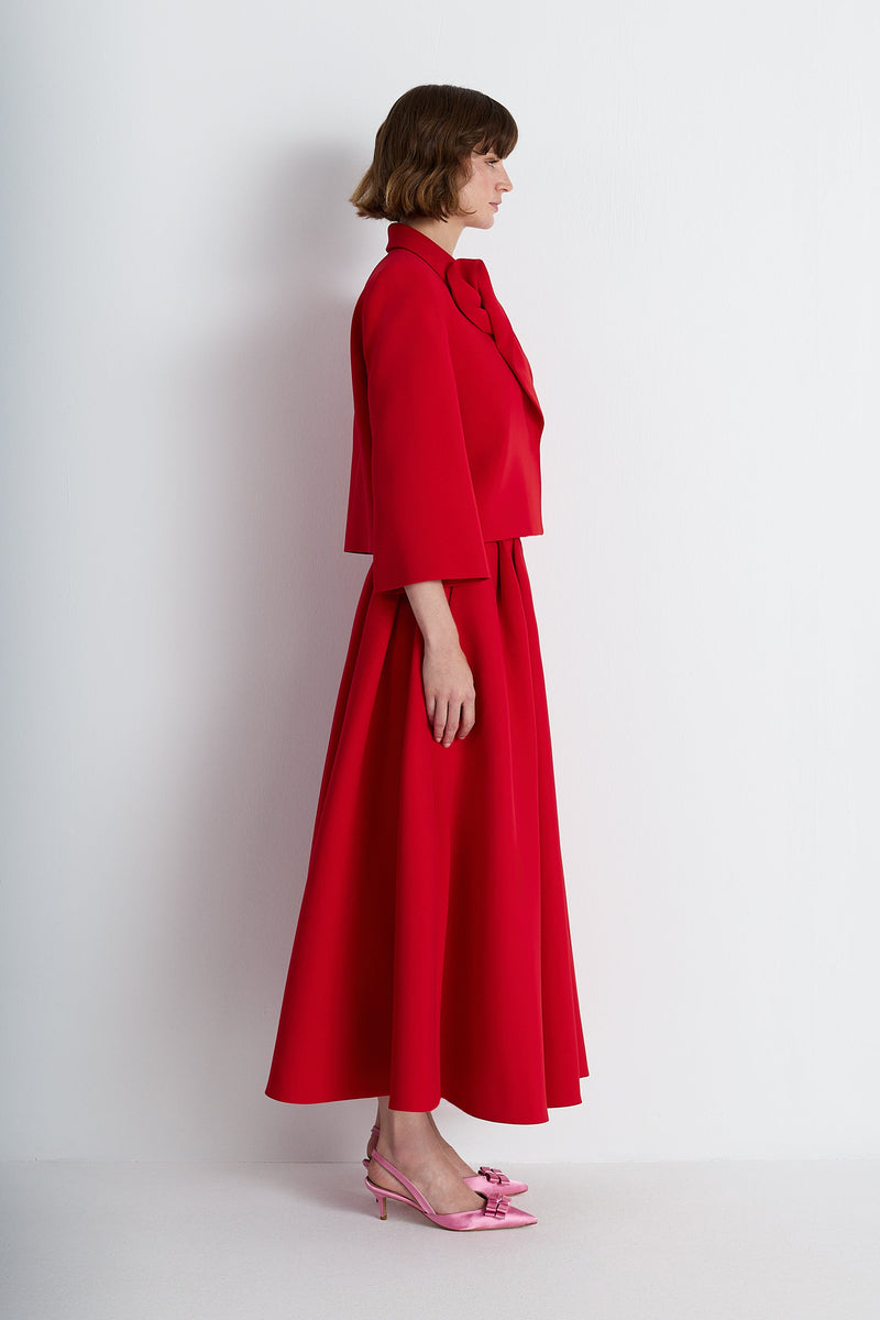 Nean Draped Lapel Tailored Jacket Red