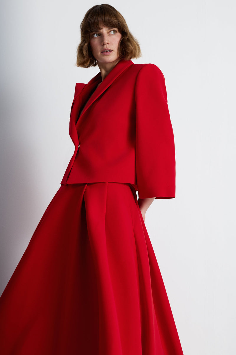 Nean Draped Lapel Tailored Jacket Red