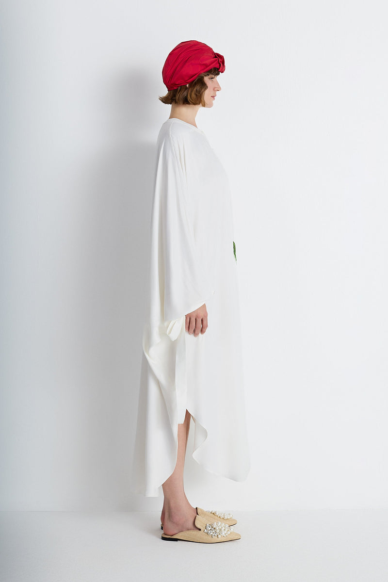 Nean Floral Embroidered Shirt Dress Off White