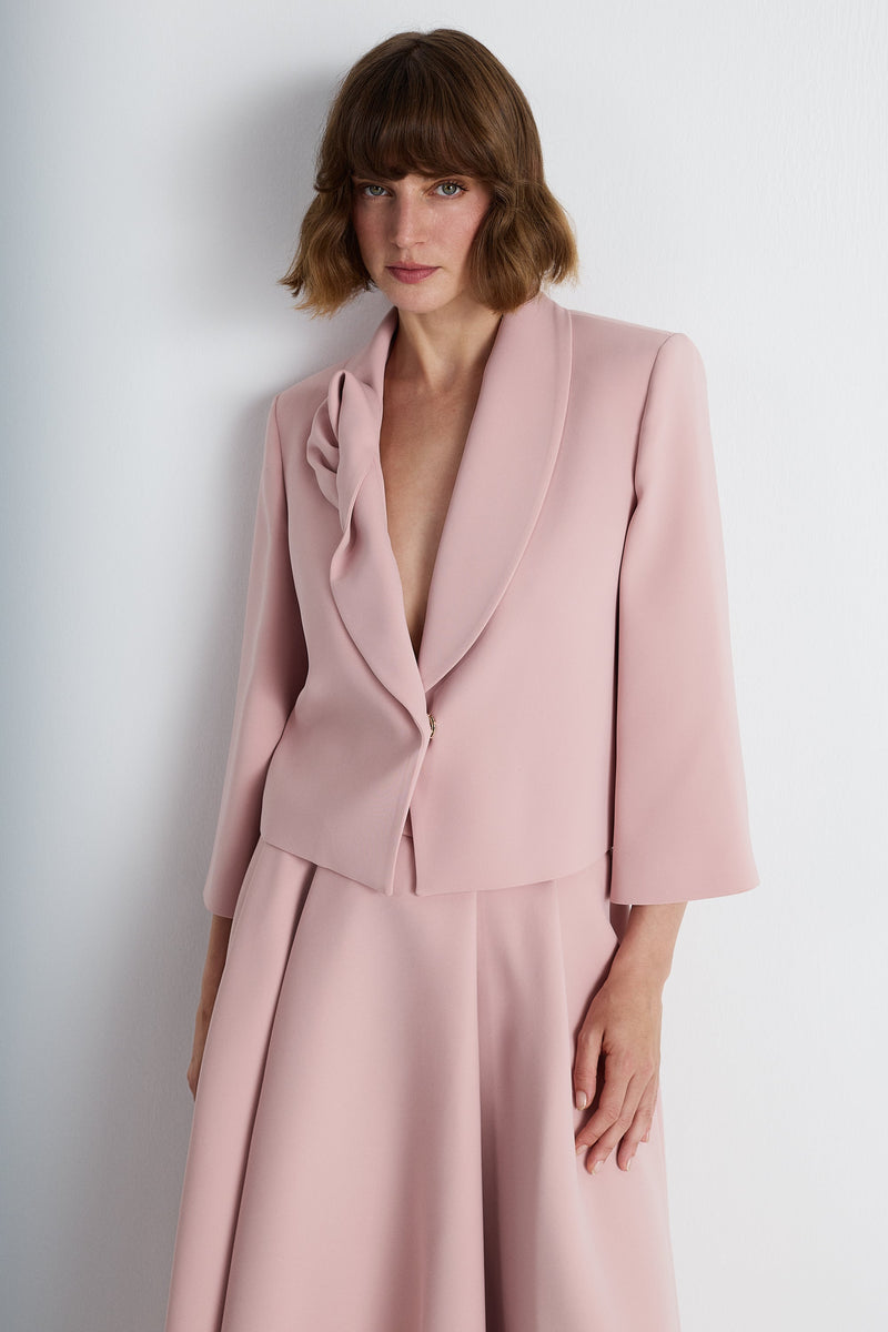 Nean Draped Lapel Tailored Jacket Blush