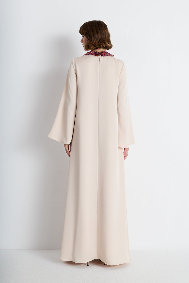 Nean Embellished Collar Gown Cream