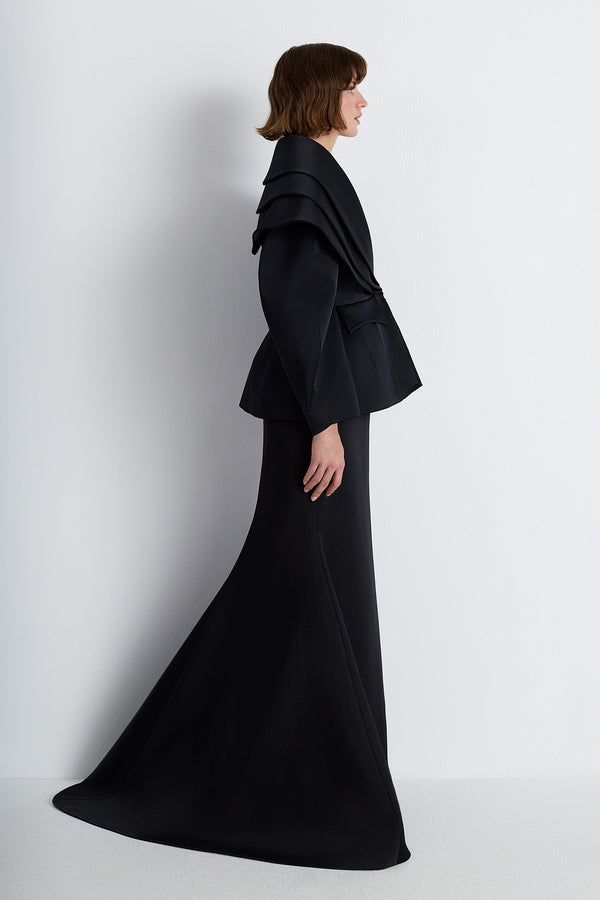 Nean Sculptural Collar Jacket Black