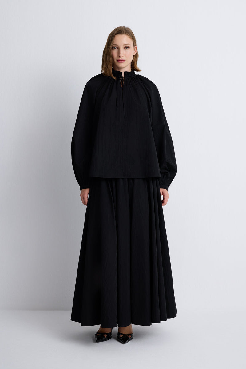 Nean Volumed Taffeta Blouse Black