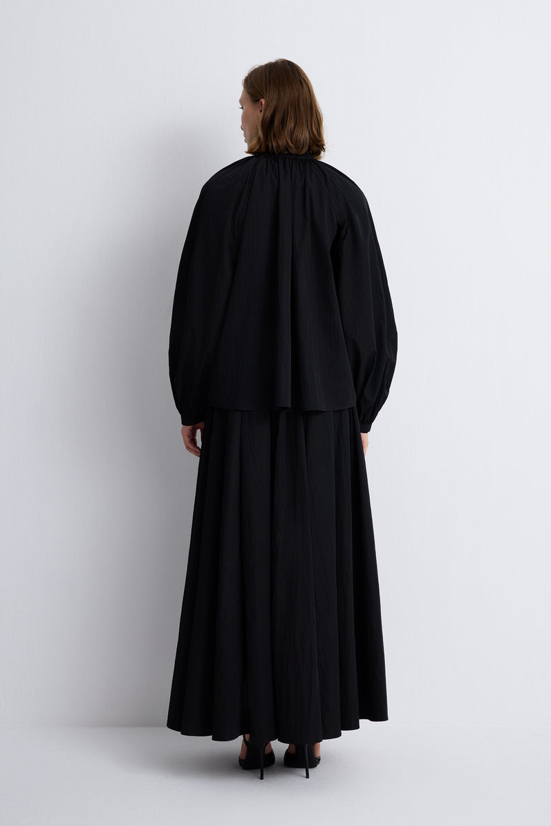 Nean Volumed Taffeta Blouse Black