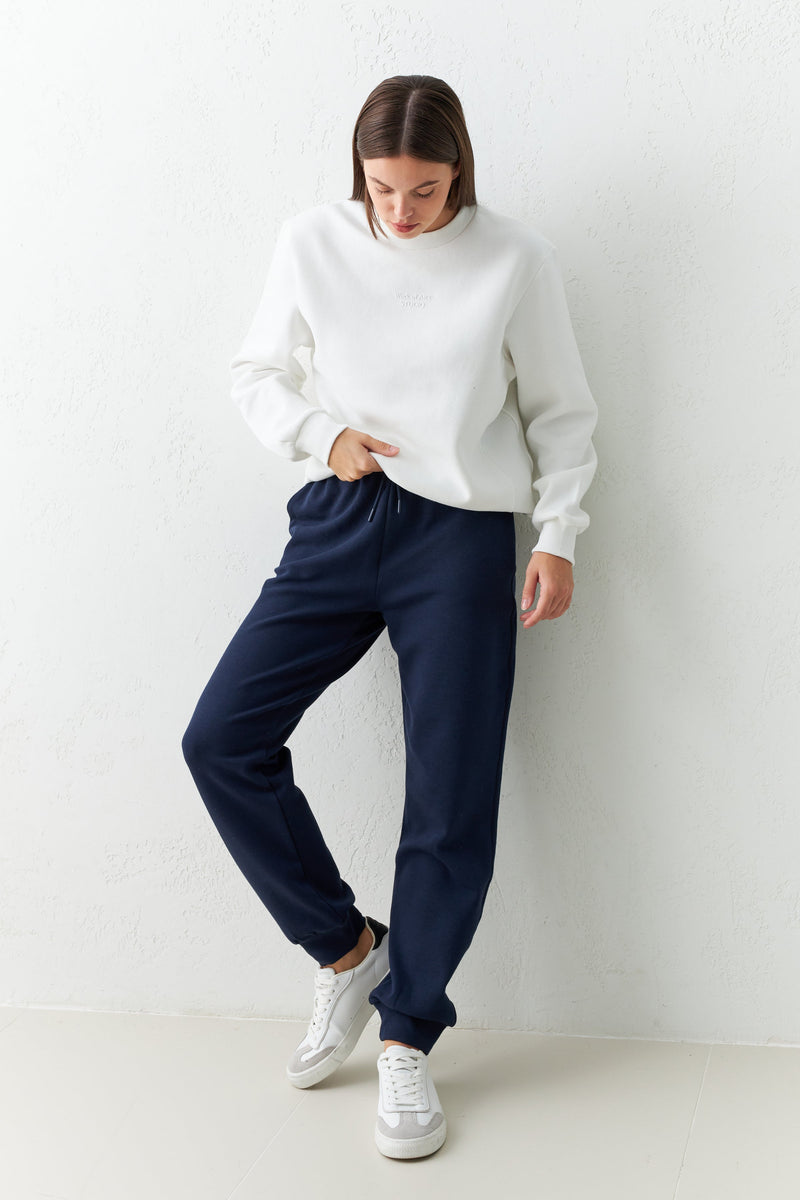 Setre Relaxed Fit Sweatpants With Elastic Ankle Navy