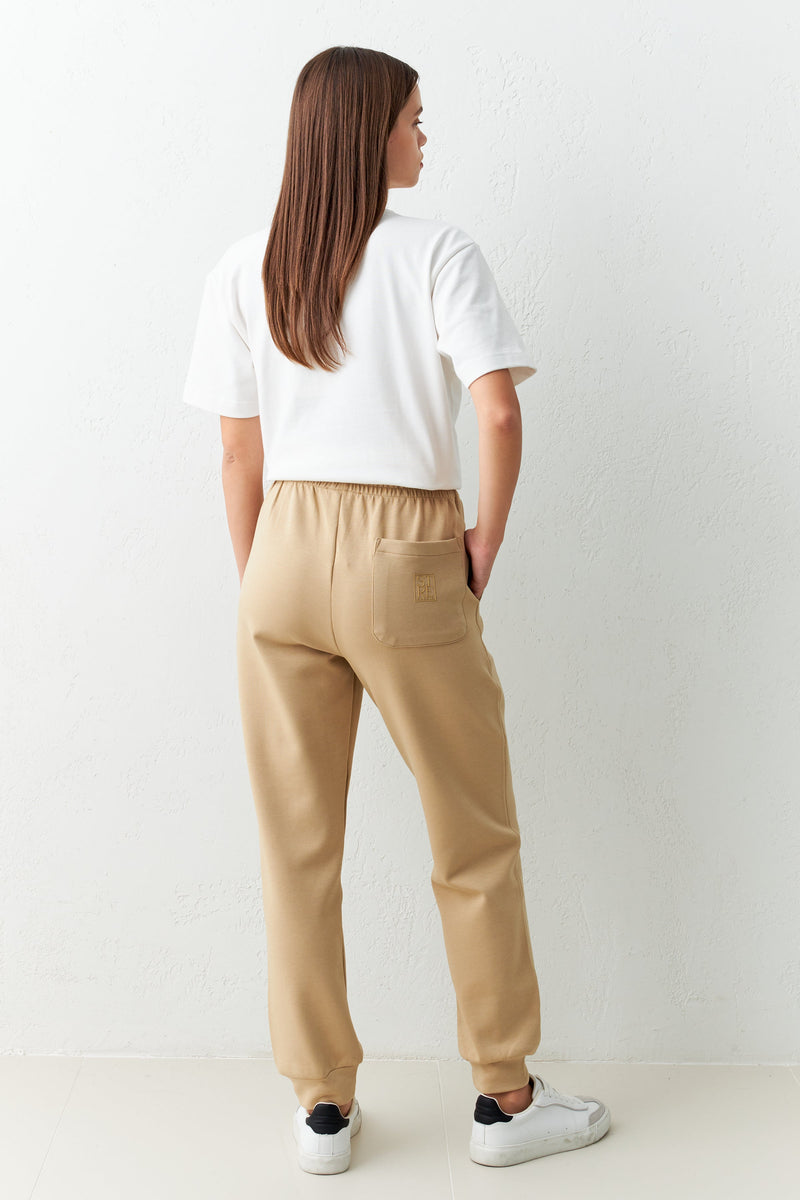 Setre Relaxed Fit Sweatpants With Elastic Ankle Beige