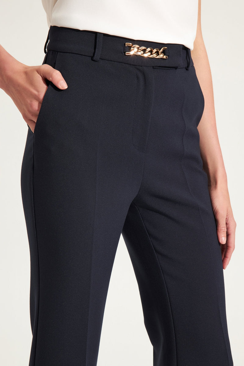 Setre Fitted Bell-Bottom Trousers D. Navy