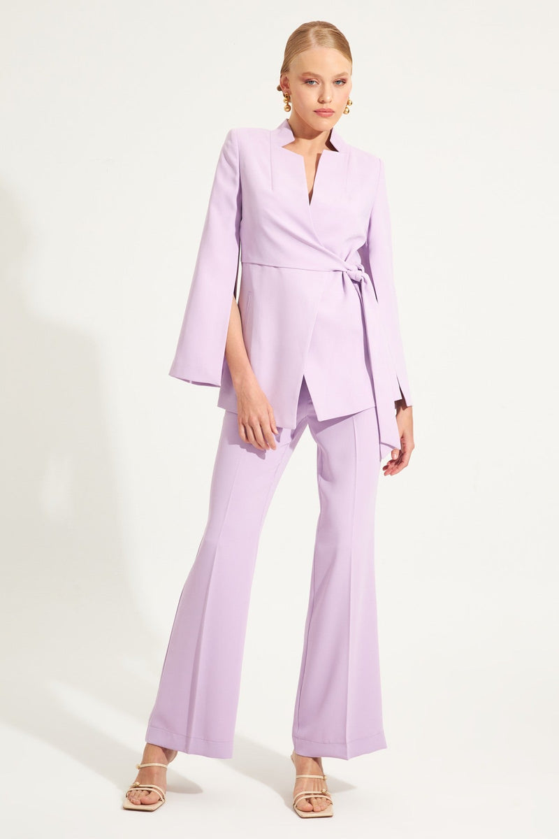 Setre Sleeve Detailed Jacket With Tie Detail Lilac