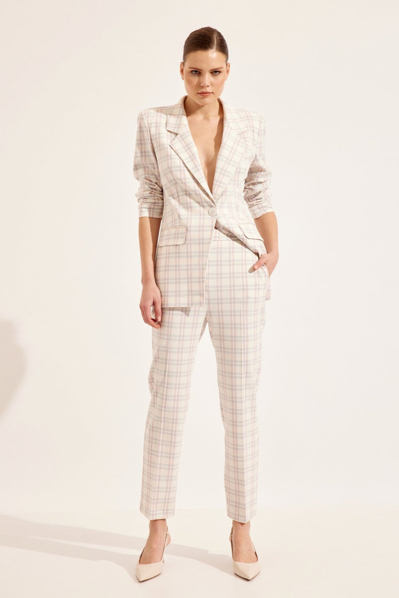 Setre Plaid Pattern Suit Ecru