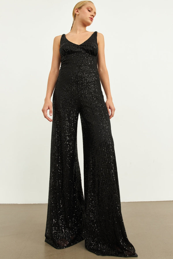 Setre Sequin-Embellished Jumpsuit Black