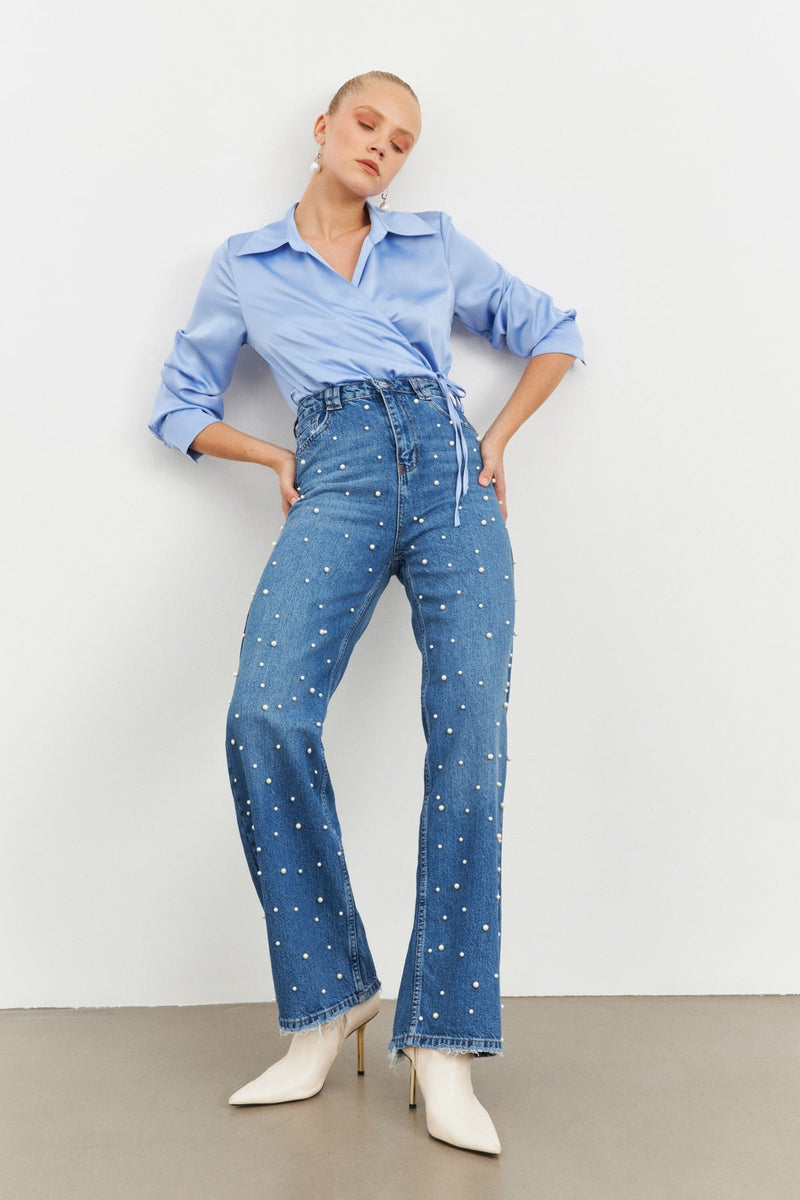 Setre Denim Pearl Trousers Blue