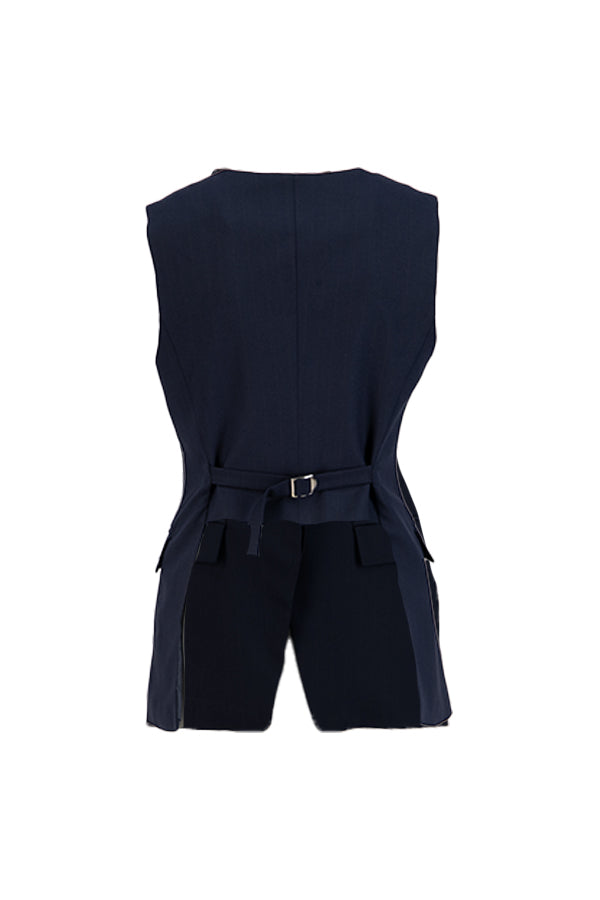 Setre Sleeveless Button Detail Vest Navy