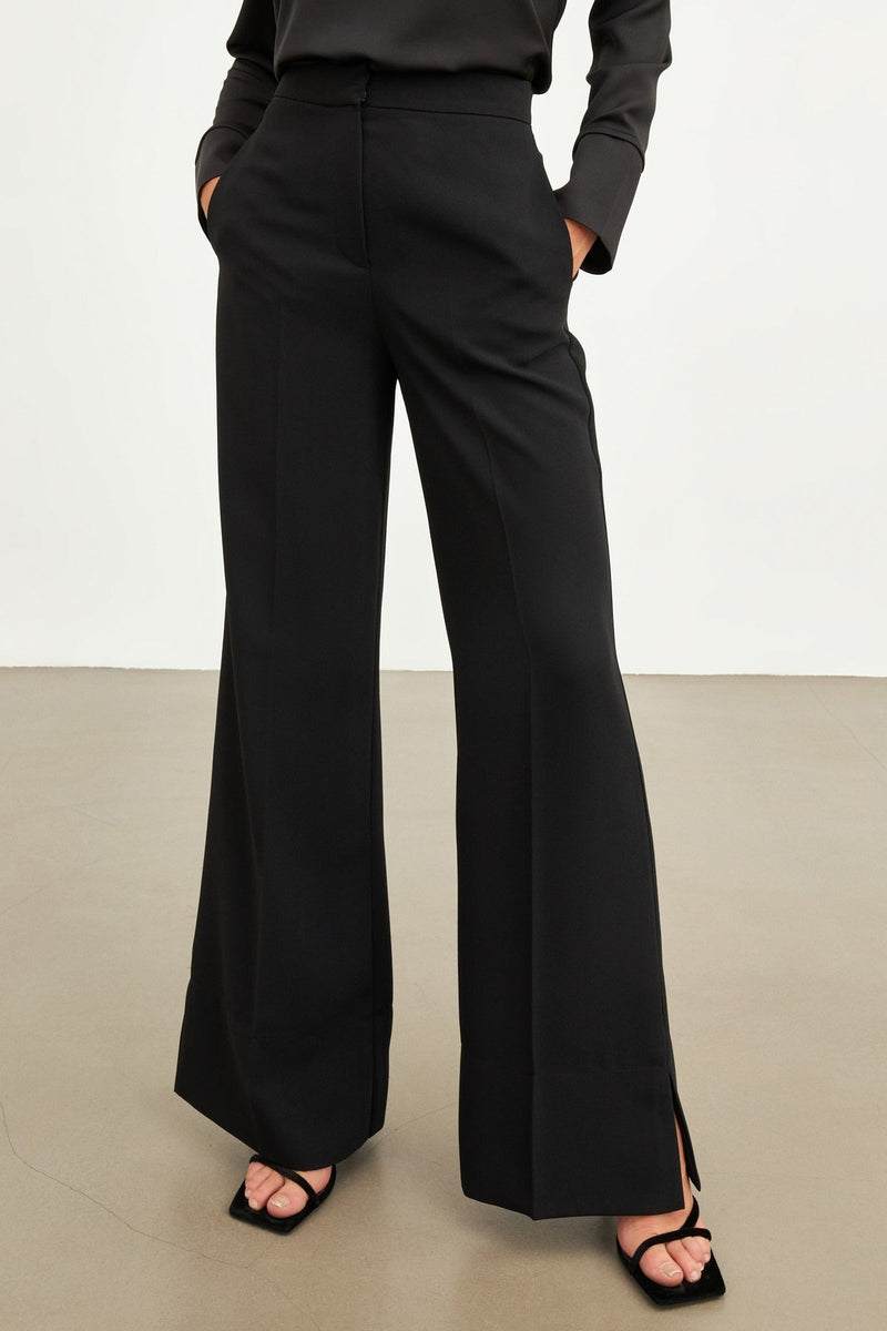 Setre High Waist Trousers With Slit Detail Black