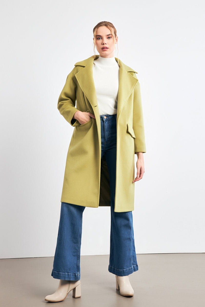 Setre Single-Breasted Wool Coat Light Green