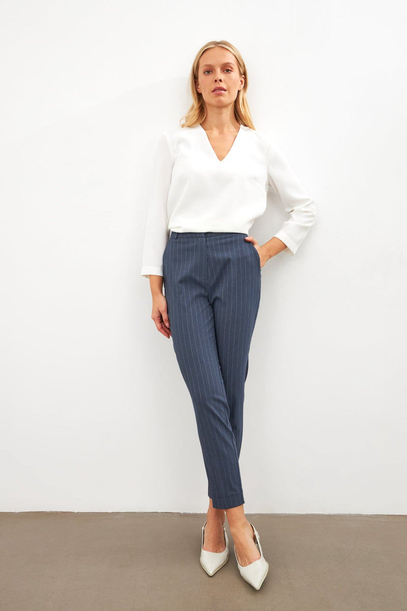 Setre Striped Slim-Fit Pants Blue