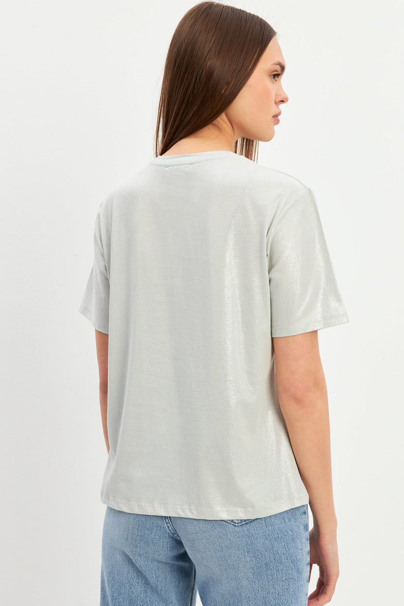 Setre Crew Neck Basic T-Shirt Stone